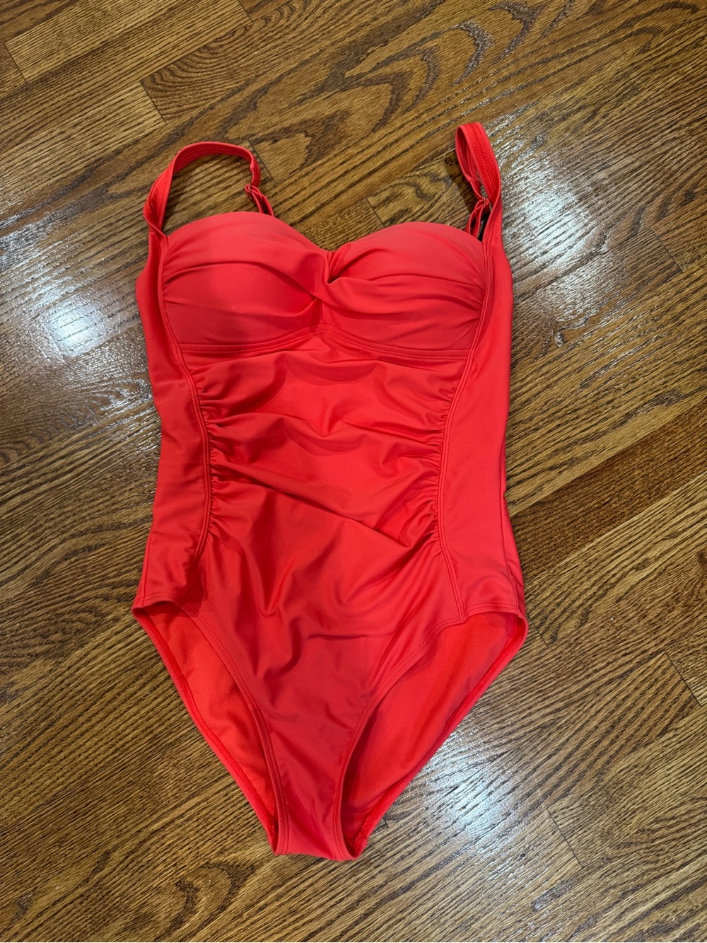 Coral One-Piece Swimsuit - Classic Ruched Design Women’s medium